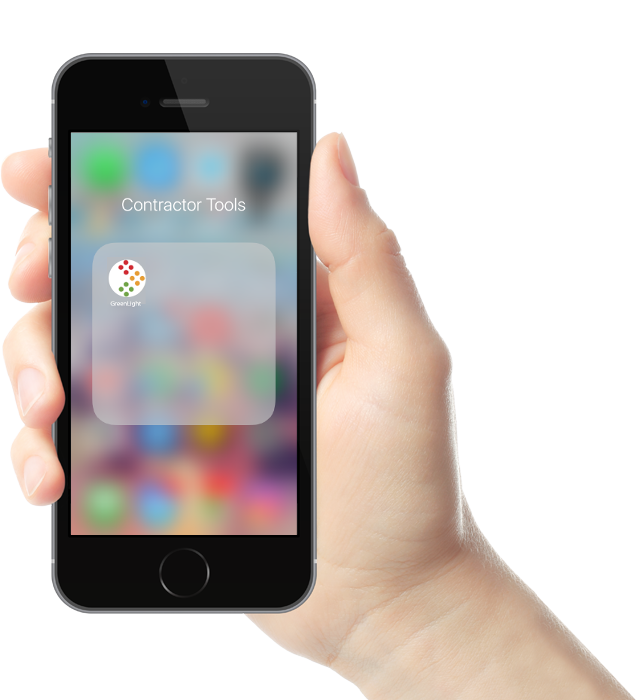 Hand holding smartphone